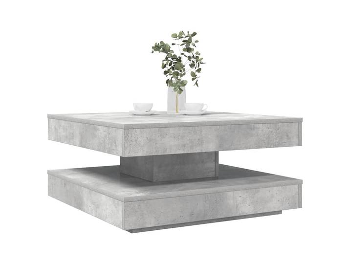 vidaXL Couchtisch 360-Grad Drehbar Betongrau 70x70x34,5 cm