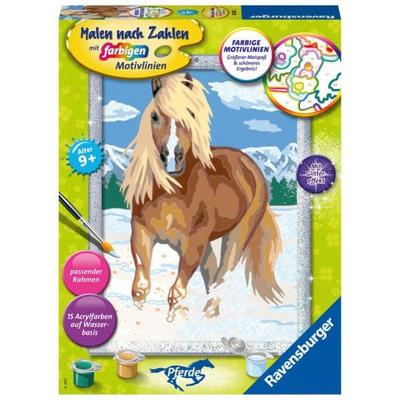 CreArt, Malen nach Zahlen Kinder - Haflinger im Schnee