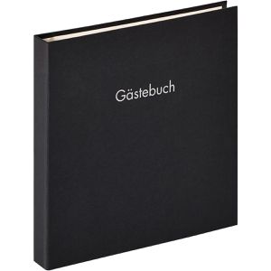 walther-design Gästebuch GB-206-B Fun, schwarz, 26 x 25 cm, blanko weiß, Hardcover mit Prägung, 50 Seiten