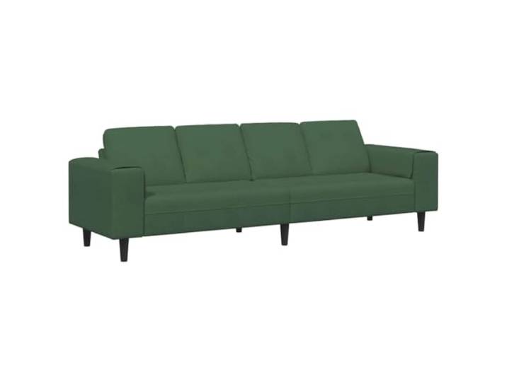 Coespram 4-Sitzer Sofa Dunkelgrün Cord Couch Modern 250x188x76cm Atmungsaktiver Cordstoff mit Federkissen für maximale Entspannung im Wohnzimmer. Inklusive 4 Rückenkissen.