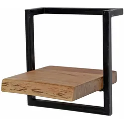 designline »Edge« Massivholz Wandregal Metall/Akazie IV 30x30x25 cm