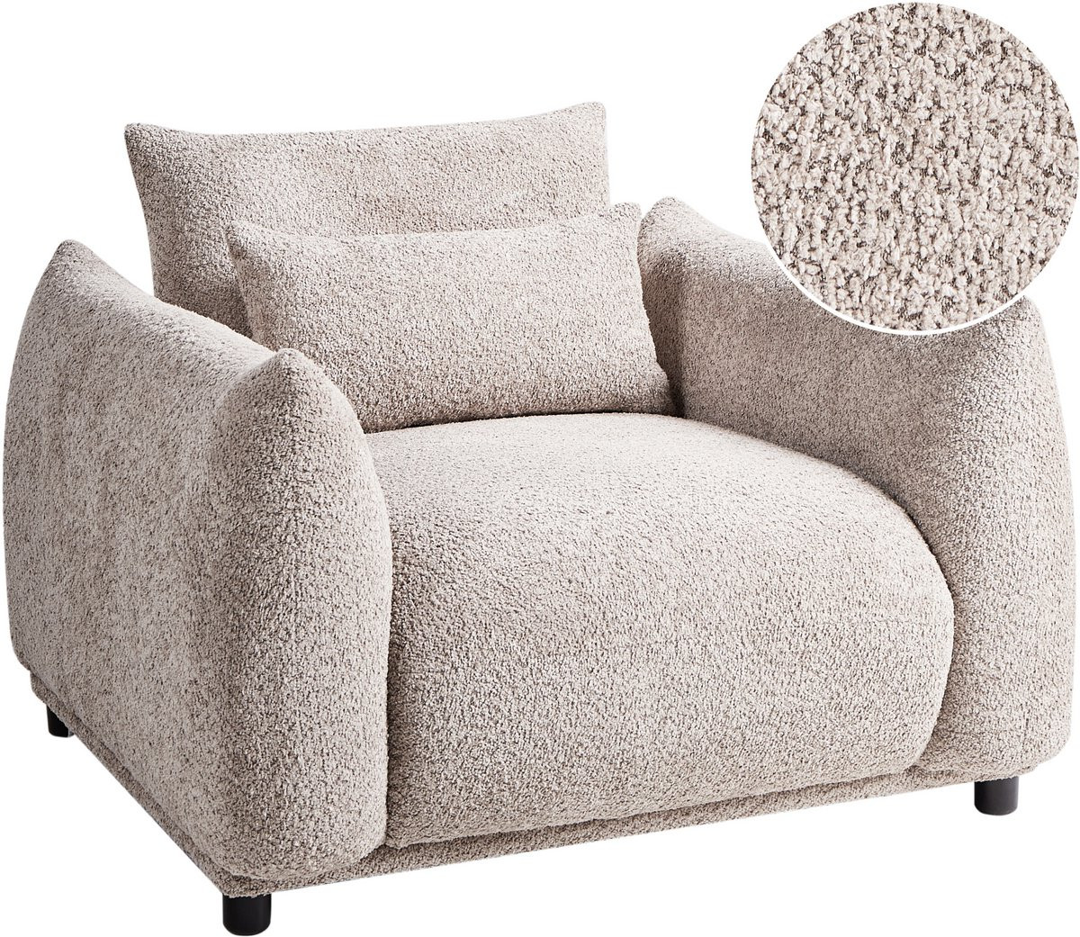 Beliani Fauteuil Minimalistisch - Taupe - Bouclé