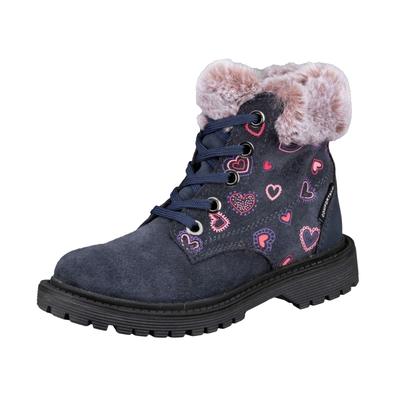 Stiefel LICO "Trendstiefel Asha", Mädchen, Gr. 27, blau, Veloursleder, Schuhe Stiefel