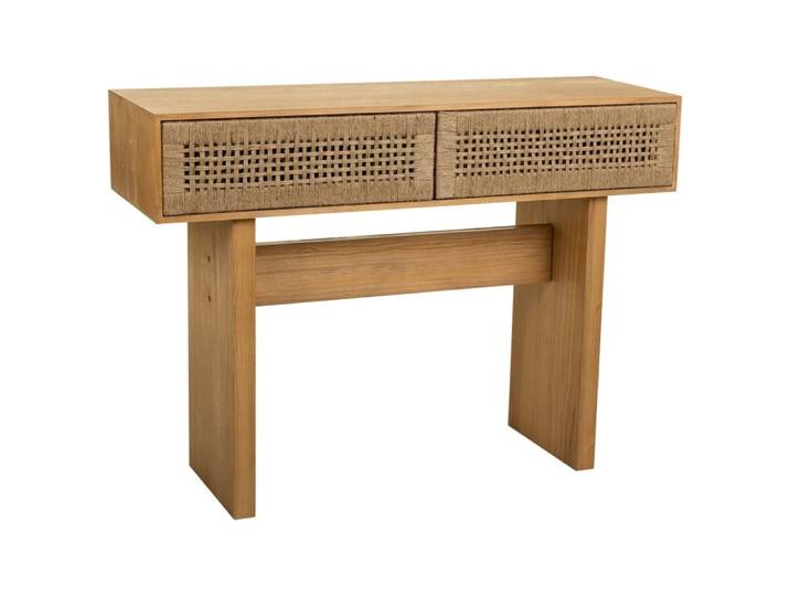 Console en bois et corde tressée marron 110x36x77h