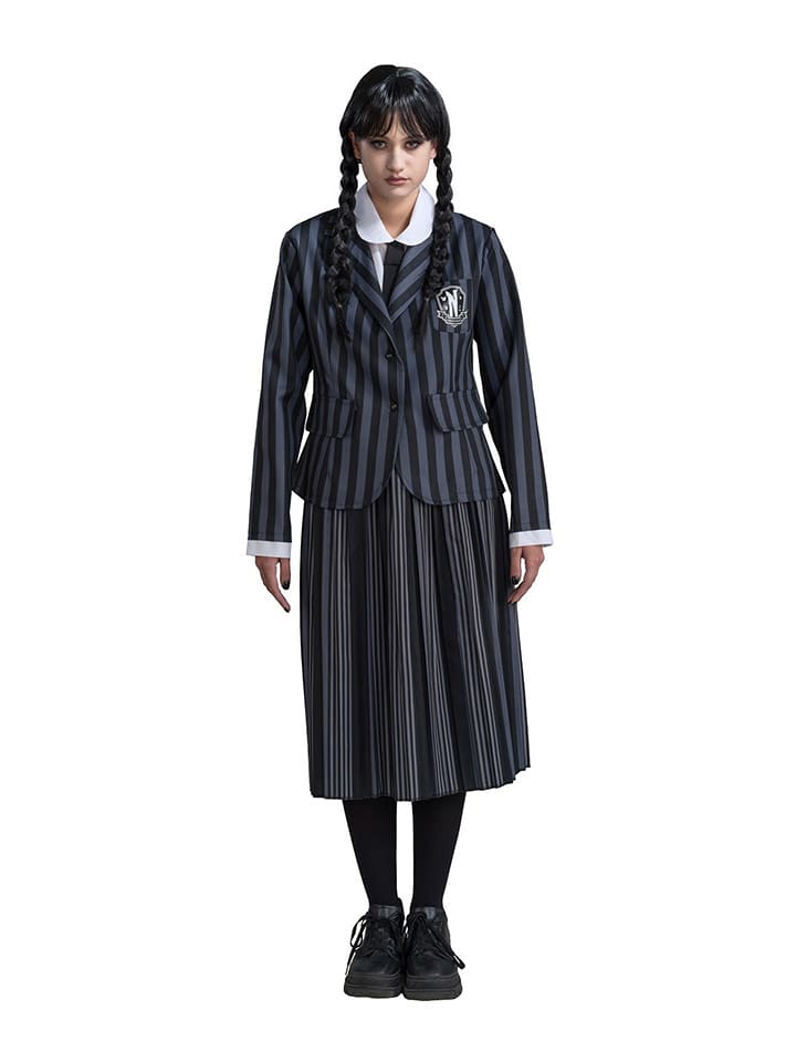 CHAKS 3tlg. Kostüm "Wednesday© School Uniform" in Schwarz - L