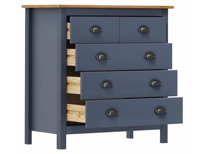 vidaXL Sideboard Hill Gris 79x40x80 cm Pin massif