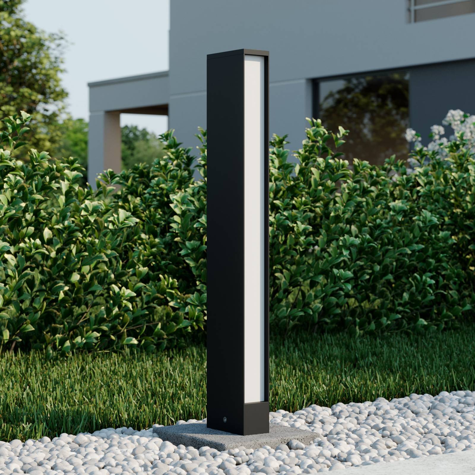 LED Wegeleuchte Lirka Lucande, schwarz, Aluminium, Modern, LED Außenleuchte