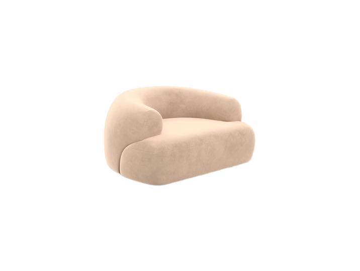 Design Loungesessel „Astoria“ mit Samtbezug Samtbezug Beige BLOOMINGLOFT Collection