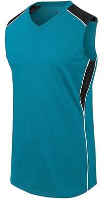 Augusta Sportswear 312162 Athletic Women's Dynamite Jersey T-Shirt in Teal/Black/White size XL   Polyester/Spandex Blend
