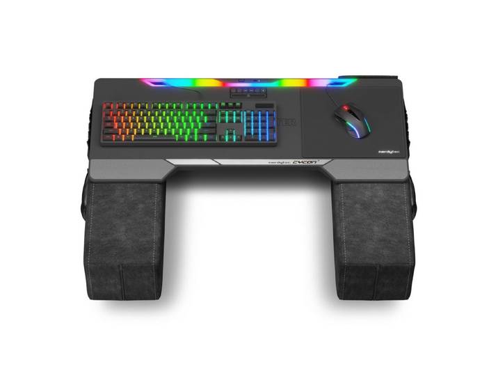 COUCHMASTER CYCON³ Black - Ergonomisches Gaming Lapdesk für Couch & Bett, HORIZONLIGHT Bar