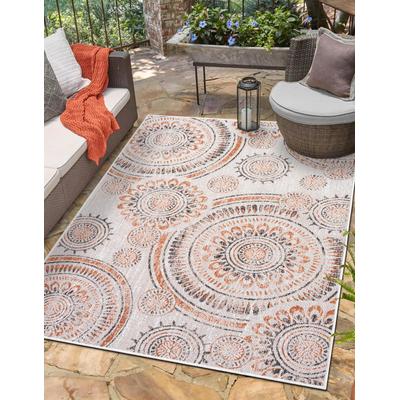 Outdoorteppich "Sonic, LAGERRÄUMUNG", beige (cream,schwarz,braun), B:80cm H:6mm L:150cm, Polypropylen, MYFLAIR MÖBEL & ACCESSOIRES, Teppiche, Outdoorteppich, Ethno Design, Kreise, Outdoor geeignet, Balkon, Terrasse