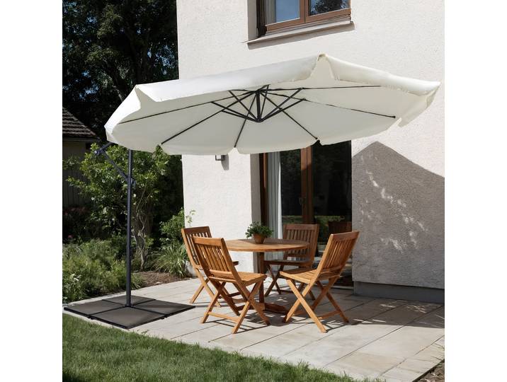Basic Gartenschirm Rund 3 m, ecru