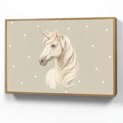WANDLEUCHTE MIT AKKU Einhorn - Weiß - Punkte Farbwechsel 100x70 cm Wandlampe