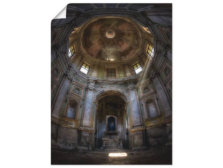 Poster ARTLAND Lost Place - marode Kirche - verlassen , grau (farbe bild(er): grau), B:60cm H:80cm, Bilder, Poster, ohne Rahmen