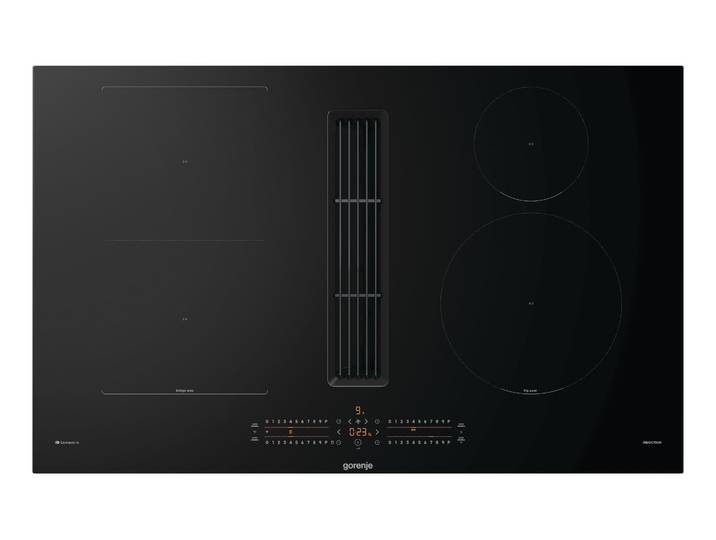 GORENJE Kochfeld mit Dunstabzug GEH8432BSCWF , Energieeffizienz: A+++, schwarz, B:83cm H:23,3cm T:52cm, Kochfelder, 80cm Induktionskochfeld mit Dunstabzug, Kochfeld mit Dunstabzug