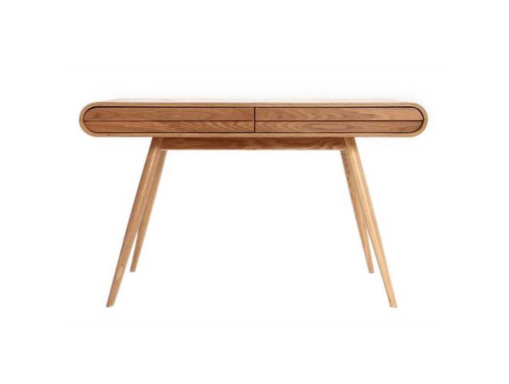 Bureau avec rangements 2 tiroirs scandinave bois clair L120 cm BJORG