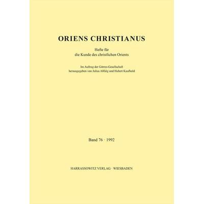 Oriens Christianus 76 (1992), Taschenbuch von , Harrassowitz, 978-3-447-08844-2