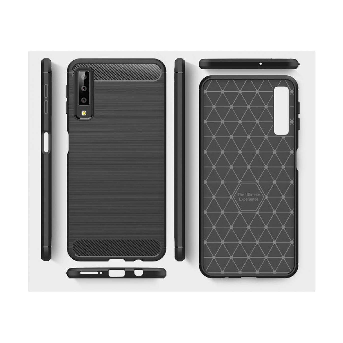 Screenguard Samsung Galaxy A7 2018 Hülle Carbon Brushed Soft TPU (Samsung Galaxy A7 (2018)) (00023978)