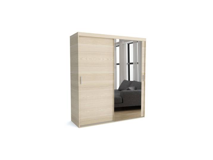 Furnlux Kleiderschrank MAT C Braun 200x60x205 cm, 200x205x60 cm, Schlafzimmer, Kleiderschränke