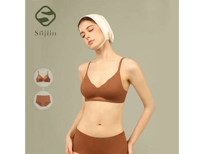 SUJIIN ensembles de soutien-gorge pour femmes Sexy deux pièces Lingerie Push Up sans couture sans fil lisse respirant soutien-gorge et culotte bref ensemble MX225 + N176