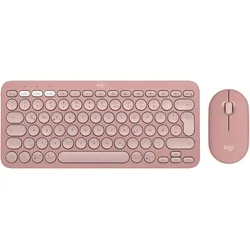 Logitech Pebble 2 Combo (DE, Kabellos), Tastatur, Rosa, Pink