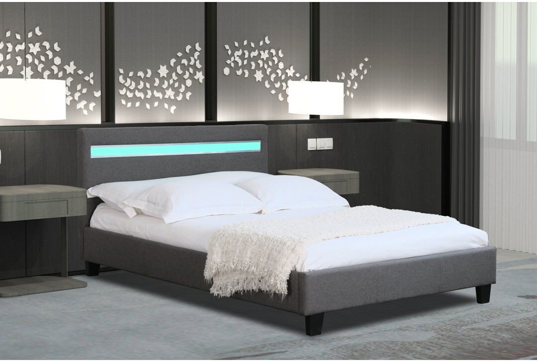 Metro Newville Upholstered Bed Dark Grey Double (4'6)