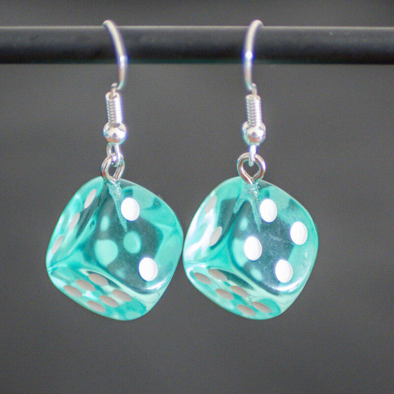 Gigamic Boucles d'oreilles Dé bleu