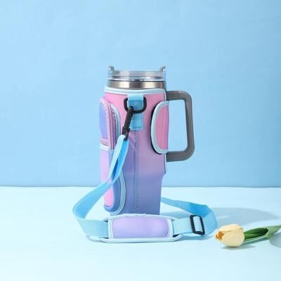 Inspired Finds 40oz CarCup Sleeves With Slanted Shoulder Straps Premium Ice Cup Sleeves, Large Capacity Handle, Available In Multiple gradient