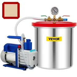 VEVOR Vakuumpumpe Unterdruckpumpe Vakuumkammer-Kit 19L 142L/min 1/3PS 1-stufig