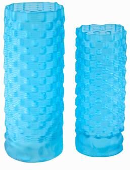 Aria Home Tall Speckled Sandstone Ceramic Oblong Table Vases Set of 2