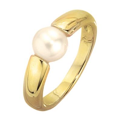 Perlenring JOBO Gr. 50, gold (gelbgold 333), Fingerringe, Damen, 50, Gelbgold 333 Perlen, Gelbgold 333, Perlen, Perlenring, 333 Gold mit einer Süßwasser-Zuchtperle