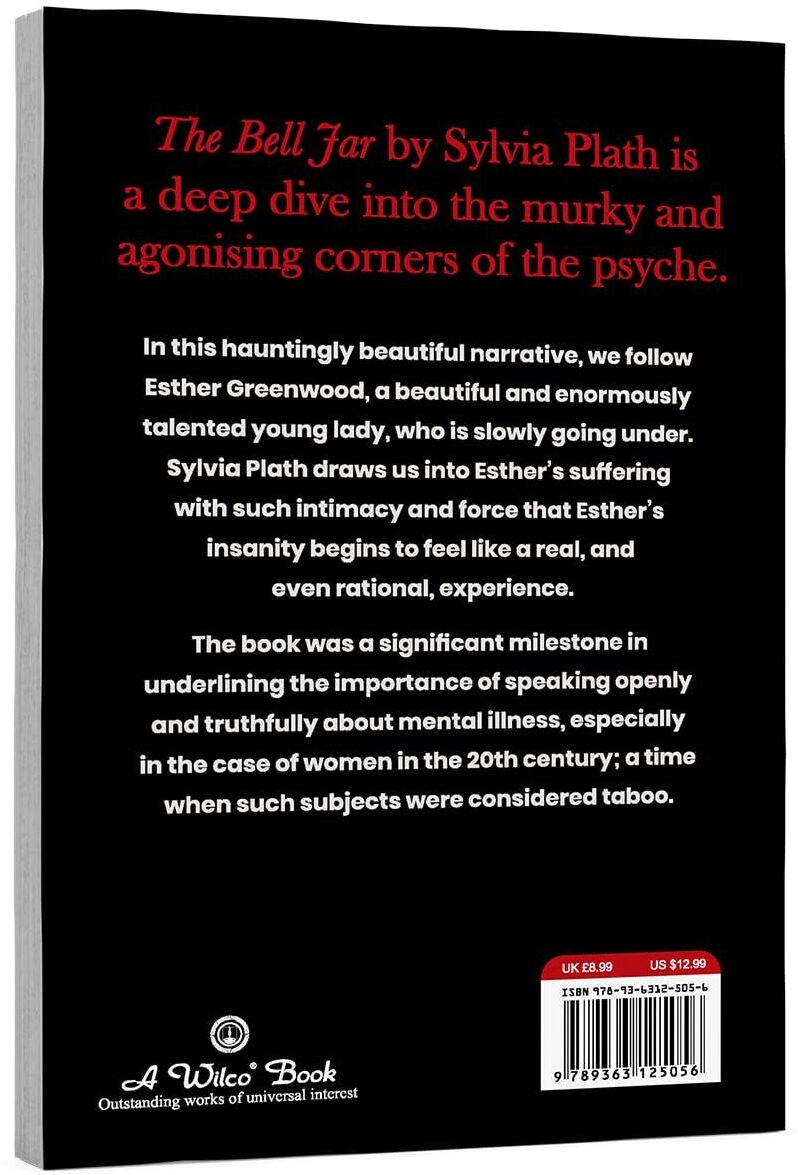 Wilco Publishing The Bell Jar by Sylvia Plath - Classic Psychological Fiction Book