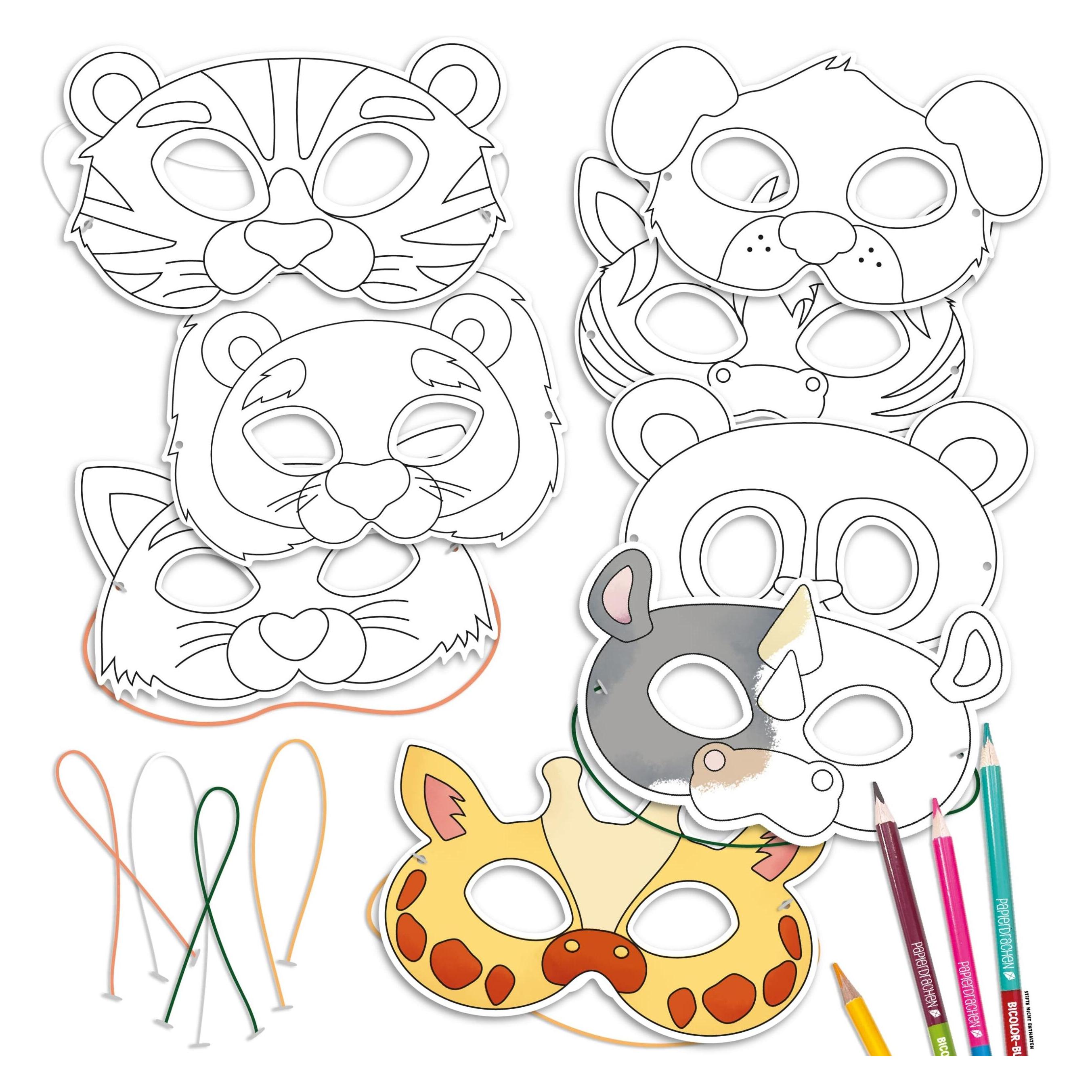 Papierdrachen Bastelset Papiermasken Tierwelt (B507-003-002)