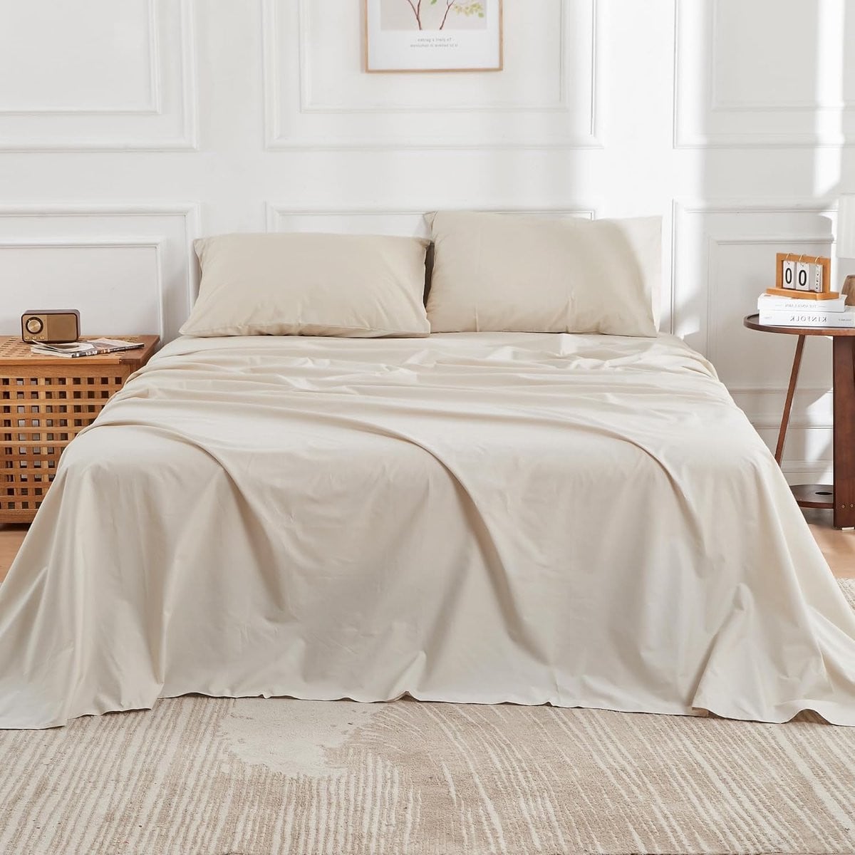 Katoenen Lakenset Percale Weving Cal King 4-delig Mistgrijs