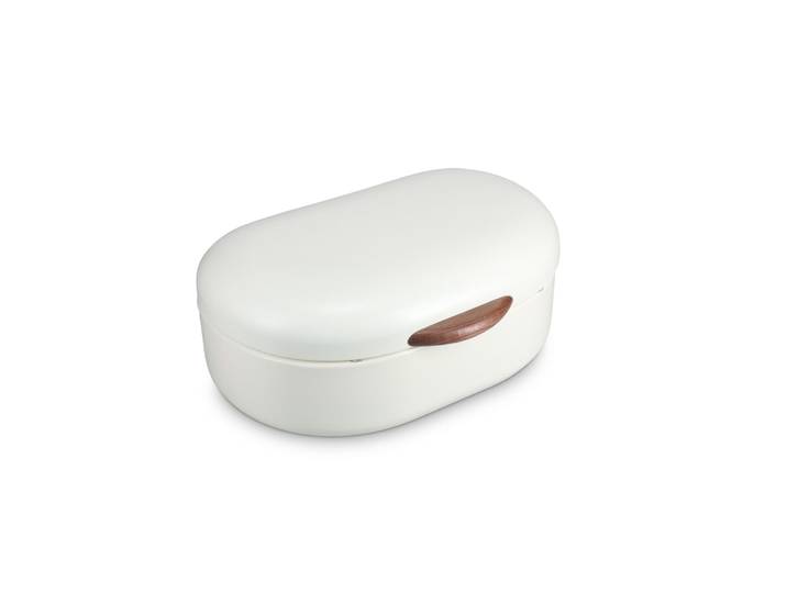 Boîte à pain beige en métaux 40x29xh19,5cm