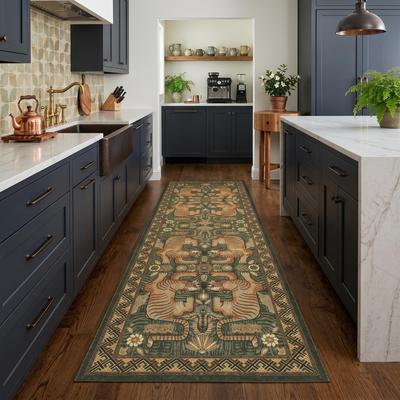 Garvee Vintage Tiger Floral Oriental Area Rug