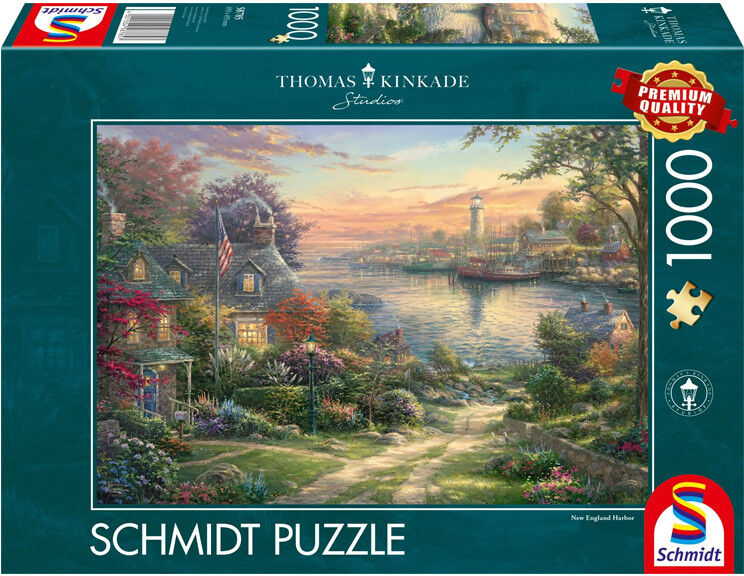 Puzzle 1000 pcs Le port de Nouvelle-Angleterre, Thomas Kinkade Studios - Schmidt