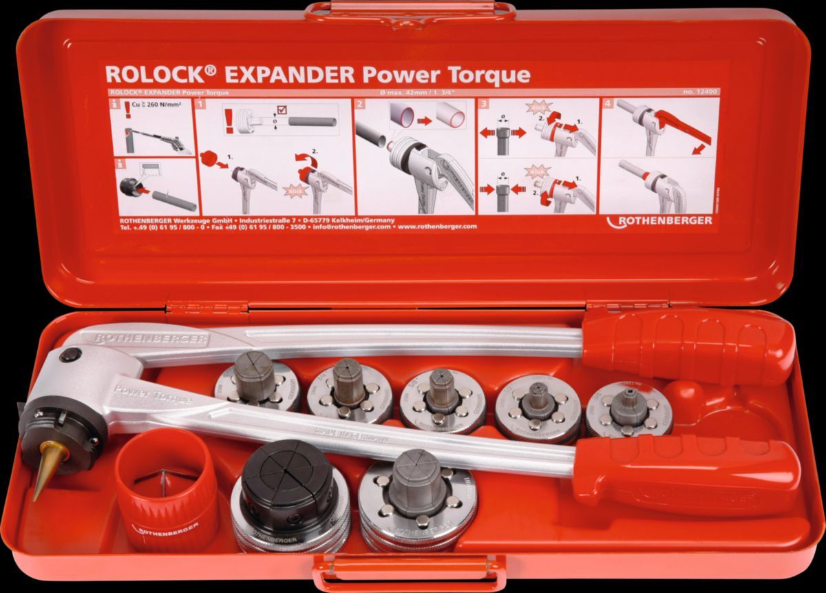 Pince à emboiture Power Torque ROLOCK EXPANDER set 12 - 14 - 16 - 18 - 22 mm + coffret ROTHENBERGER 12509