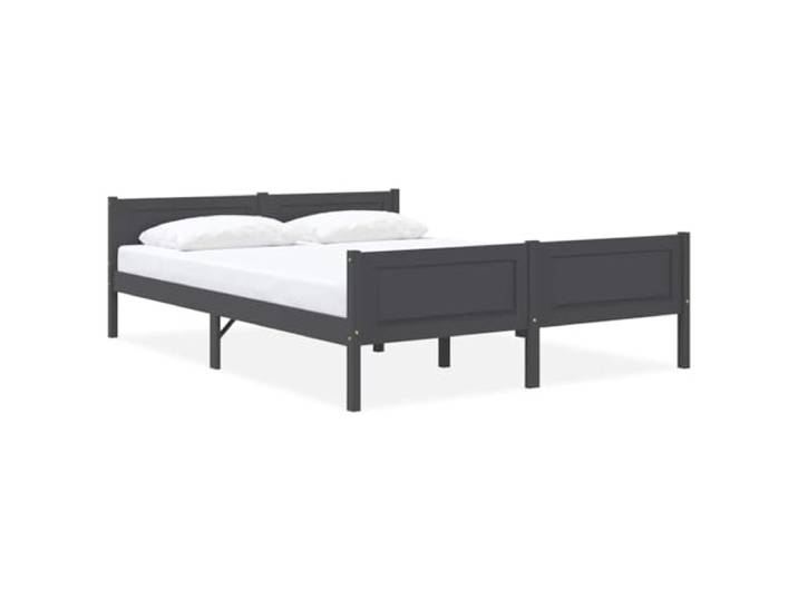 RJPLMFV Bettgestell, Kiefernholz, Grau, 160 x 200 cm Ohne Matratze, inklusive Latten, robuste Konstruktion, Lattenrost-Design