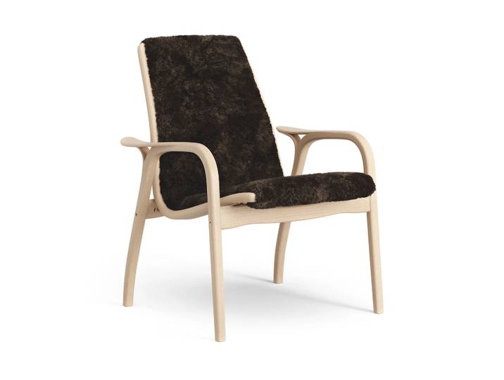 Swedese Fauteuil Laminett hêtre laqué/peau de mouton Espresso (marron)