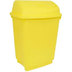 RS PRO Kunststoff mit Klapp Deckel 50L Gelb Mülleimer, Abfalleimer, Gelb