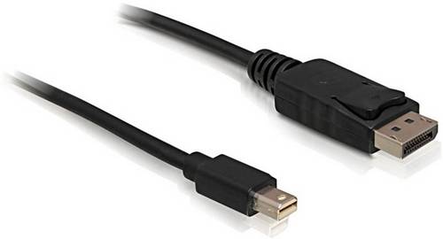 Delock DisplayPort / Mini-DisplayPort Anschlusskabel Mini DisplayPort Stecker, DisplayPort Stecker 2m Schwarz 82438 4K UHD