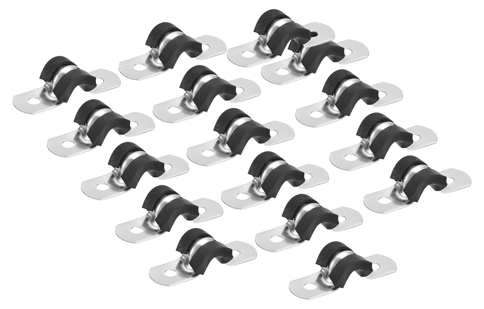 Dripio Verpakking van 30 U-vormige kabelbinders, 6 mm, roestvrij staal met rubber coating