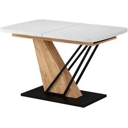 Vicco, Esstisch, Esstisch Fenaro, Weiss/Goldkraft Eiche/Goldkraft Eiche, 120 x 80 cm ausziehbar (120 x 120 x 77.40 cm)