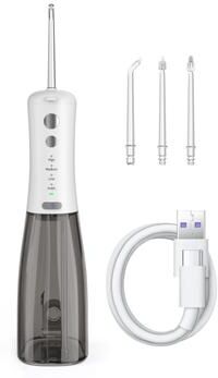 Inspired Deals Cordless Water Flosser 350ml Rechargeable Oral Irrigator With IPX7 Waterproof Design white
