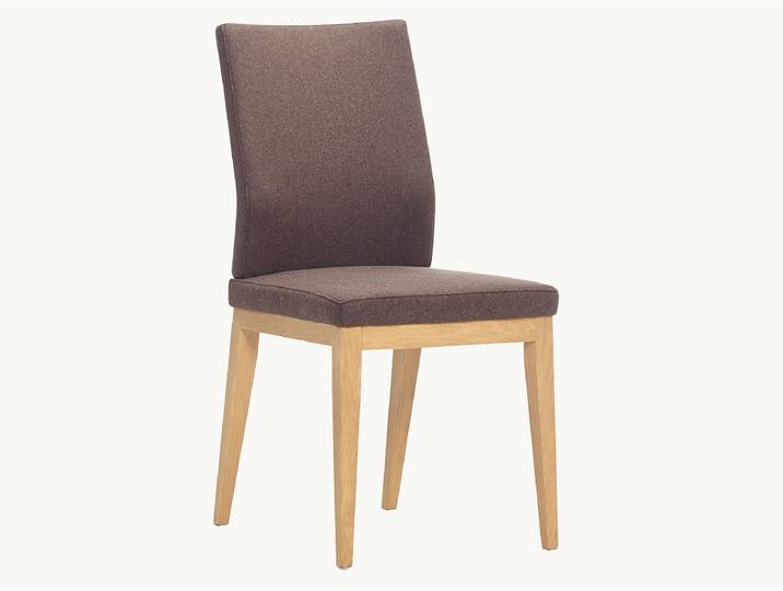 Stuhl Junita - Nussbaum - Echtleder - cappuccino