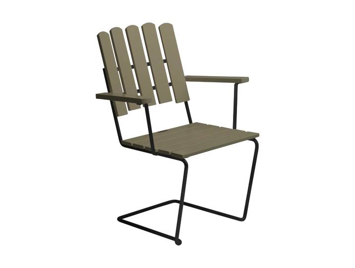 Grythyttan Stålmöbler Fauteuil A2 Vert clair chêne-noir