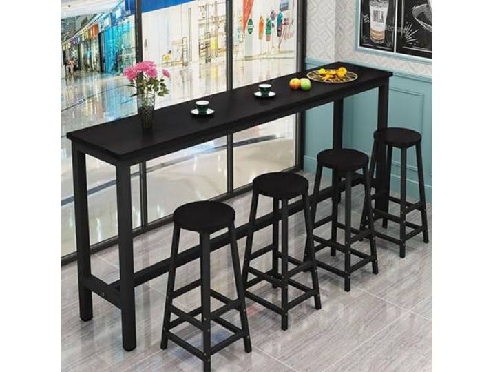 yurstcggh Bartisch hoch,Industrieller Tresen-Stehtisch,küchentheke aus Holz und Metall,Rechteckige Küchentheke für Esszimmer,Bistro120×30×100cm Schwarz + Schwarz