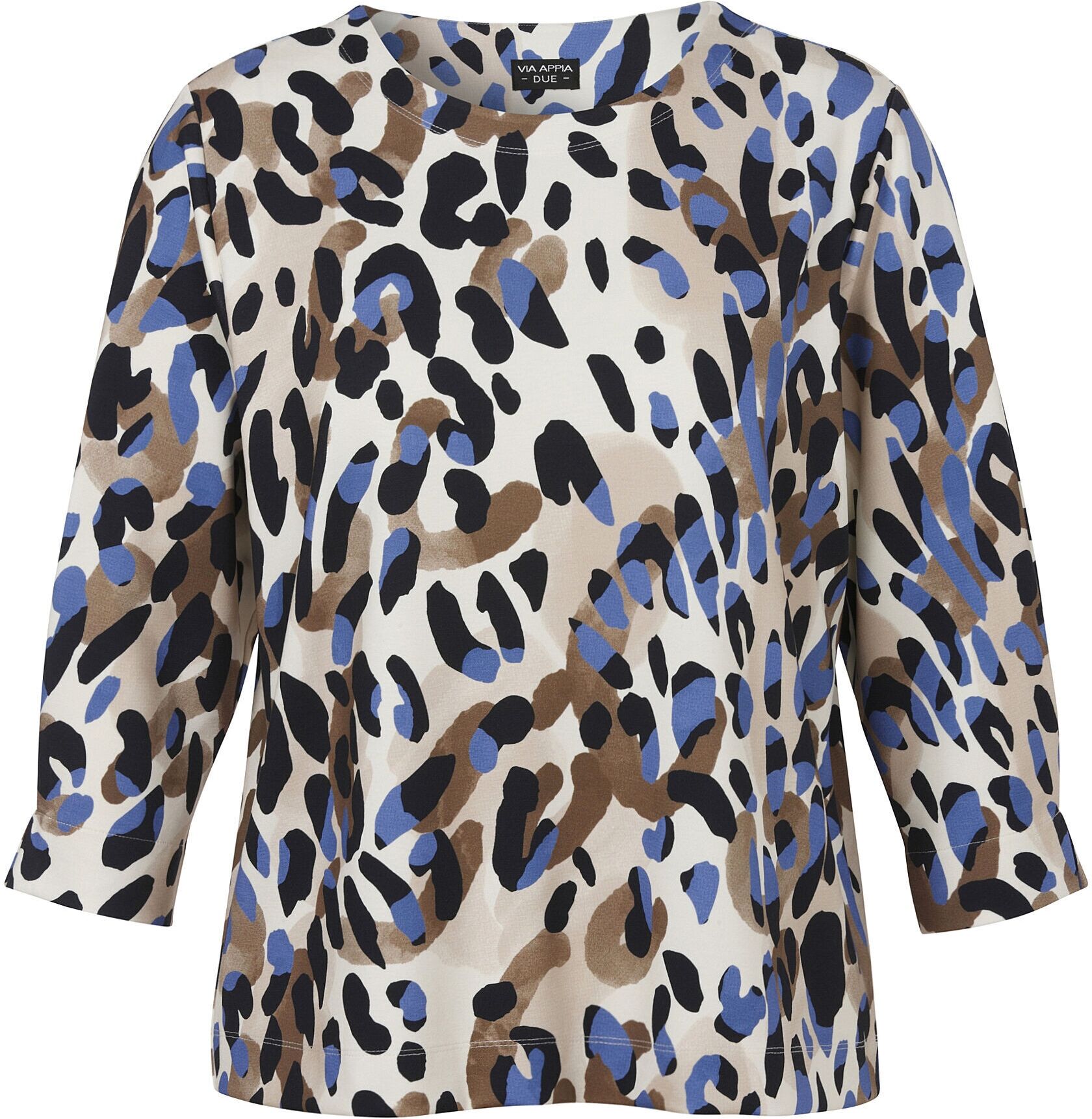 Sweatshirt VIA APPIA DUE "VIA APPIA DUE Sweatshirt", Damen, Gr. 46, camel multicolor, regular fit, Sweatshirts Sweatshirt, Große Größen