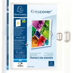 Exacompta 37802H 10x Dehnbare Aktenmappe, 24x32cm, Kreacover - Weiß